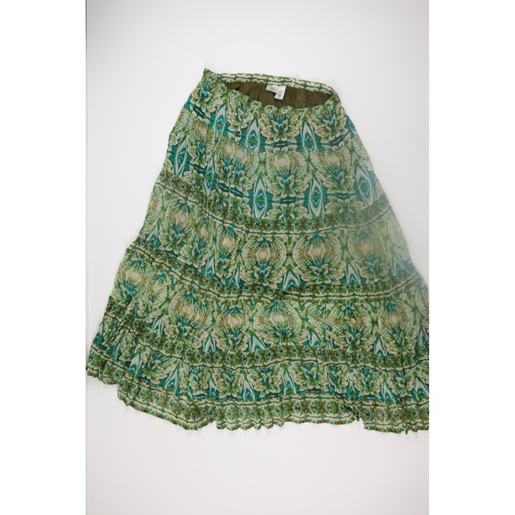 Jones New York Dresses & Skirts - Jones New York Sport Maxi Skirt 14 Green Geometric Tiered Boho Chiffon Casual